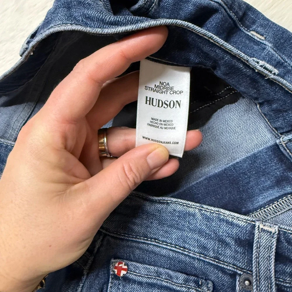 Hudson Noa Midrise Straight Crop Jeans Womens 33 Blue Denim‎ Medium Wash